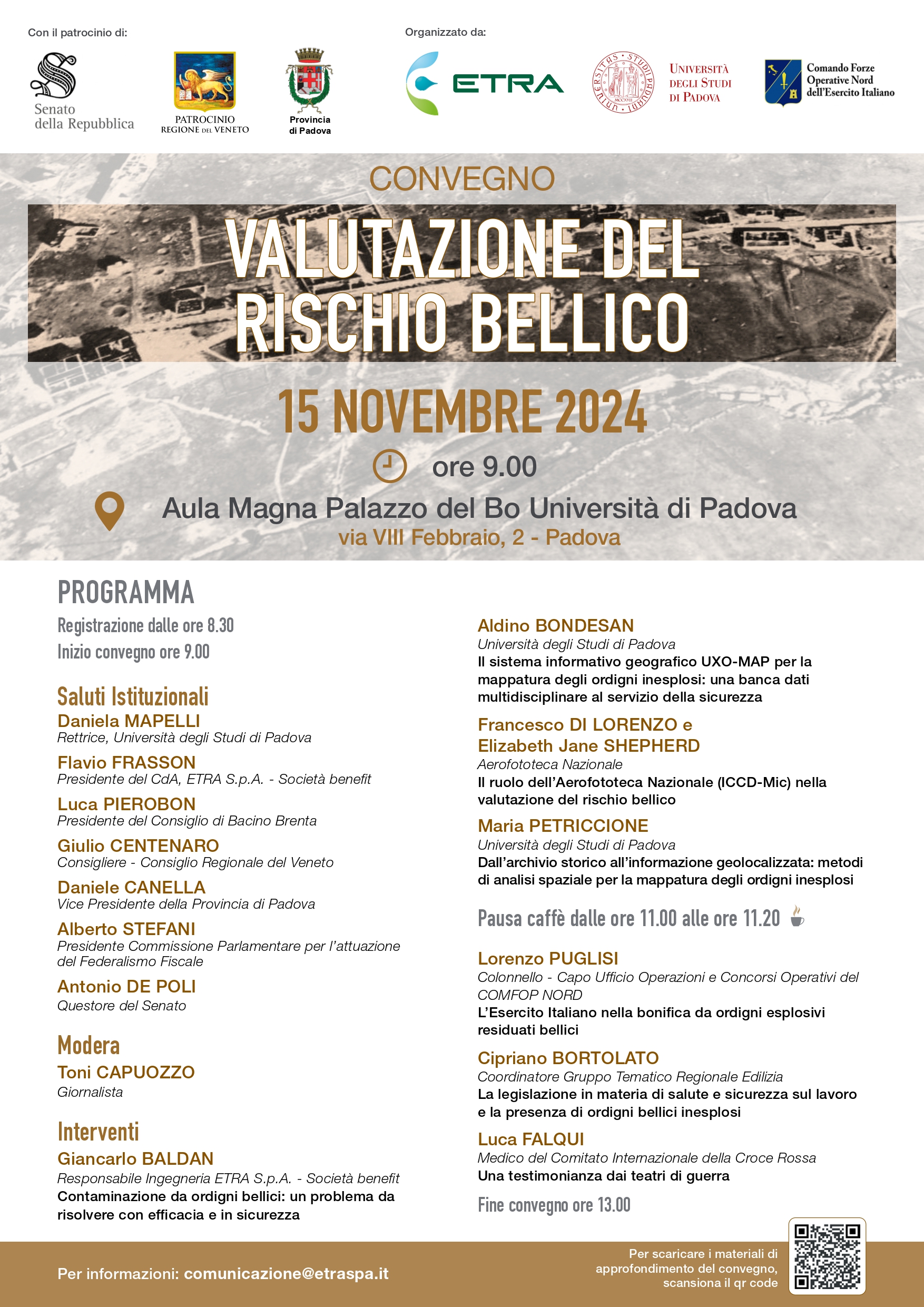 Locandina Evento Valutazione Rischio Bellico